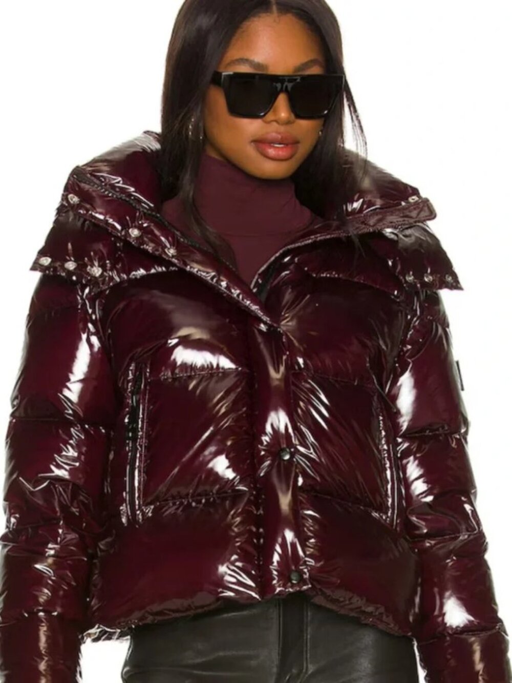 Womens SAM. New York Merlot (Item- 2) Duck Down Hood Jordy Puffer Jacket Coat M